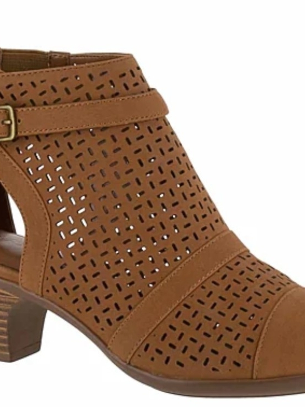 New Easy Street Perforated Peep-Toe Heels Brown Brand New Size 8.5 Color:Cognac
